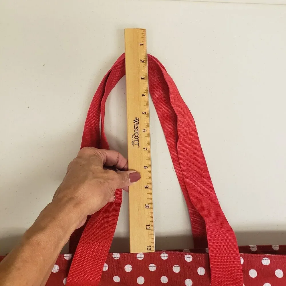 Disney Minnie Mouse Canvas Zip Tote Bag Red White Polka Dot Beach Polka-Dot Boho